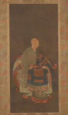 春屋妙葩像 自賛 · Portrait of Shun'oku Myōha — Unidentified artist