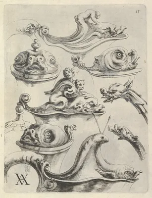 Modelli Artificiosi di Vasi diversi d'argento et altre Opere capriciozi (...) Parte prima (Plate 13) — Theodor van Kessel · Adam van Vianen I · Christiaen van Vianen