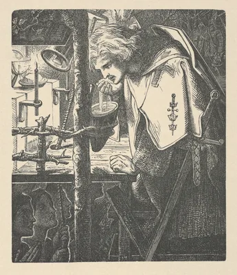 Sir Galahad (from Tennyson's Poems, New York, 1903) — Dante Gabriel Rossetti · William James Linton