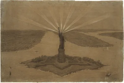 Presentation Drawing of “The Statue of Liberty Illuminating the World" — Frédéric Auguste Bartholdi