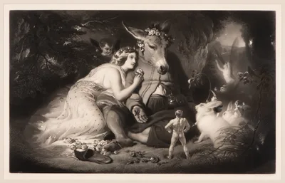 A Midsummer Night's Dream (Shakespeare, Act 4, Scene 1) — Sir Edwin Henry Landseer · Samuel Cousins · William Shakespeare