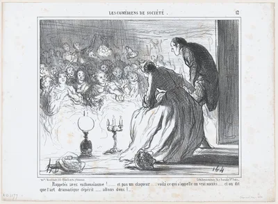 Rappelés avec enthousiasme!.., from Les Comédiens de Société, published in "Le Charivari" — Aaron Martinet · Honoré Daumier · Destouches