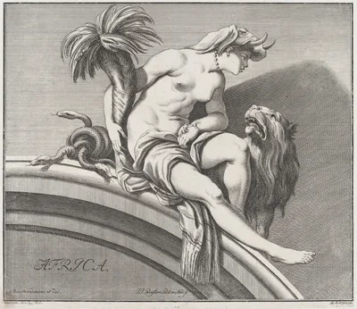 Allegory of Africa, from the Four Continents — Edme Bouchardon · Johann Justin Preissler · Georg Martin Preissler