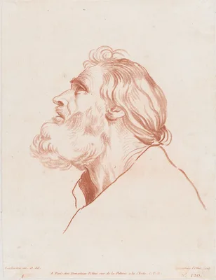 Bust Portrait of a Man with a Beard — Gilles-Antoine Demarteau · Edme Bouchardon