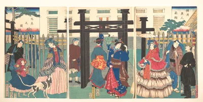 歌川五雲亭貞秀画　『横浜異人商館　写真之図』 · Foreign Business Establishment in Yokohama (Yokohama ijin shōkan shashin no zu) — Utagawa Sadahide