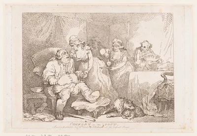 Comfort in the Gout — John Raphael Smith · Thomas Rowlandson