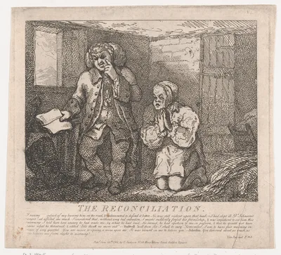 The Reconciliation (Picturesque Beauties of Boswell, Part the Second) — Samuel Johnson · James Boswell · Samuel Collings · Elizabeth Jackson · Thomas Rowlandson