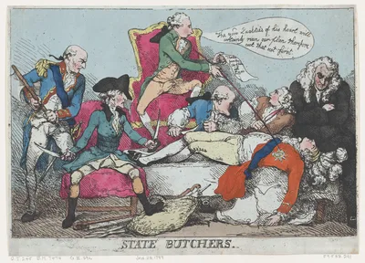 State Butchers — William Pitt · Edward Thurlow, 1st Baron Thurlow · Henry Dundas, 1st Viscount Melville · Augustus Henry Fitzroy, 3rd Duke of Grafton · Thomas Rowlandson · Thomas Townshend, 1st Viscount Sydney · George, Prince of Wales