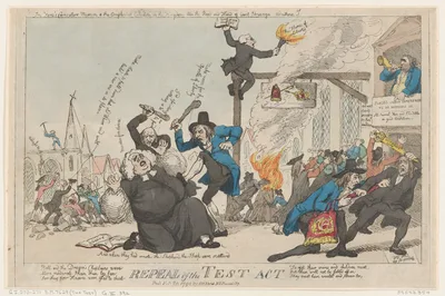 Repeal of the Test Act — Johann Friedrich, Count of Struensee · Charles Stanhope, 3rd Earl Stanhope · S. W. Fores · Thomas Rowlandson · Richard Price