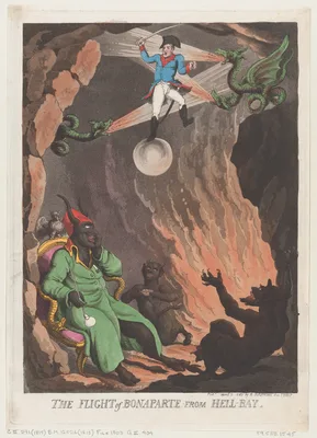 The Flight of Bonaparte from Hell-Bay — George Murgatroyd Woodward · Thomas Rowlandson · Napoléon Bonaparte