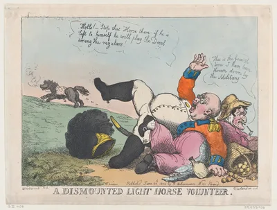 A Dismounted Light Horse Volunteer — Rudolph Ackermann, London · Thomas Rowlandson