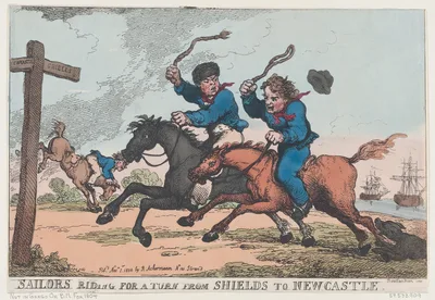 Sailors Riding For A Turn From Shields to Newcastle — Rudolph Ackermann, London · Thomas Rowlandson