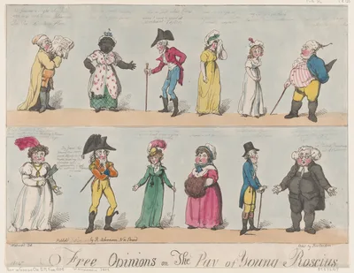 Free Opinions on The Pay of Young Roscius — George Murgatroyd Woodward · Rudolph Ackermann, London · Thomas Rowlandson