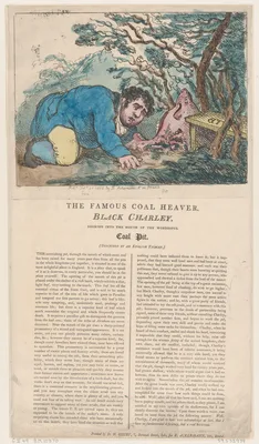 The Famous Coal Heaver Black Charley Looking into the Mouth of the Wonderful Coal Pit — D. N. Shury · William Pitt the Younger · Charles Fox · Thomas Rowlandson