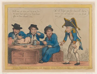 The French Admiral on Board the Eryalus — George Murgatroyd Woodward · Thomas Rowlandson