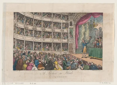 Frontispiece, from "A Lecture on Heads" by George Alexander Stevens — George Alexander Stevens · Charles Lee Lewis · Thomas Rowlandson · George Murgatroyd Woodward · Thomas Tegg