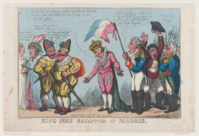 King Joe's Reception at Madrid — Joseph Bonaparte · George Murgatroyd Woodward · Thomas Rowlandson · Thomas Tegg