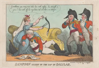 Sampson Asleep on the Lap of Dalilah — Thomas Tegg · Mary Anne Clarke · Prince Frederick Augustus, Duke of York and Albany · Thomas Rowlandson