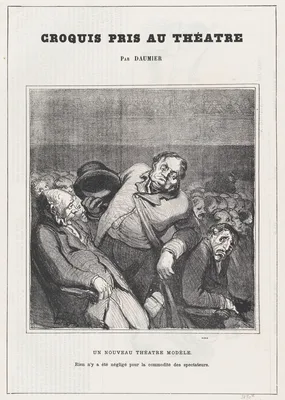 A new theater model, from 'Theater sketches,' published in Le Petit Journal pour Rire, January 30, 1864 — Honoré Daumier
