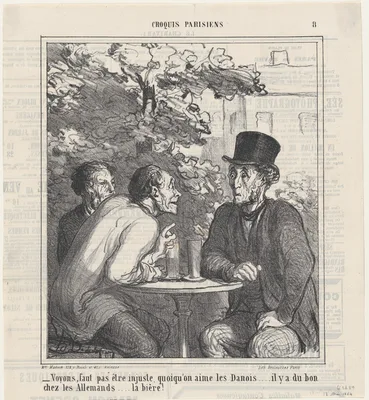 We shouldn't be unfair..., from 'Parisian sketches,' published in Le Charivari, May 12, 1864 — Destouches · Honoré Daumier · Aaron Martinet