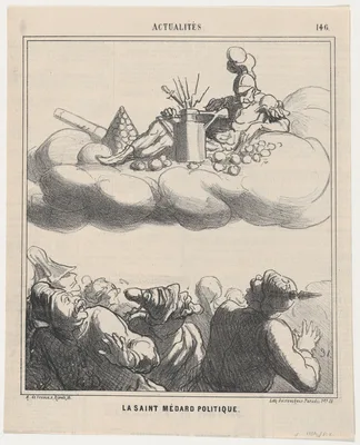 Saint Médard of politics, from 'News of the day,' published in Le Charivari, June 27, 1868 — Arnaud de Vresse · Destouches · Honoré Daumier