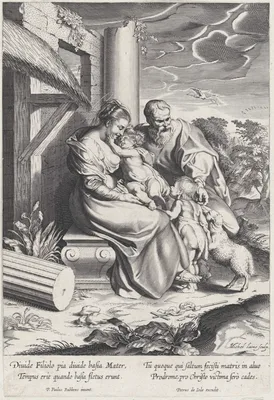 The Holy Family with Saint John the Baptist — Pieter de Jode I · Peter Paul Rubens · Michel Lasne