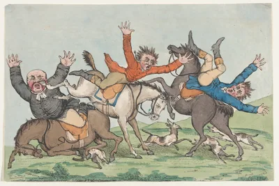 Three Riders Fall from their Mounts — Henry Bunbury