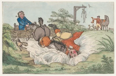 A Rider Falls into Water — Henry Bunbury
