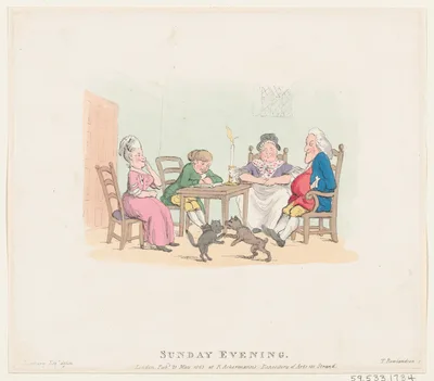 Sunday Evening — Rudolph Ackermann, London · Thomas Rowlandson · Henry William Bunbury