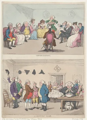 Conversazione, and A Country Club — Henry William Bunbury · Thomas Rowlandson
