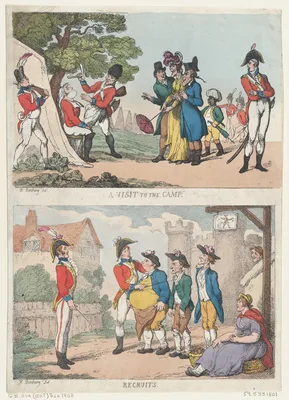 A Visit to the Camp, and Recruits — Henry William Bunbury · Thomas Rowlandson