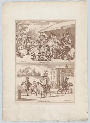 Pot Fair Cambridge, and, The College Gate — Henry William Bunbury · Thomas Rowlandson