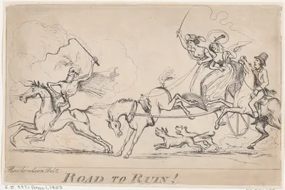 Road to Ruin! — S. W. Fores · Thomas Rowlandson