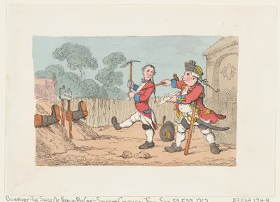 The Siege of Namur by Captain Shandy and Corporal Trim (Tristram Shandy) — Laurence Sterne · Rudolph Ackermann, London · Thomas Rowlandson · Henry William Bunbury