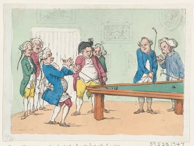 Billiards — Rudolph Ackermann, London · Thomas Rowlandson · Henry William Bunbury
