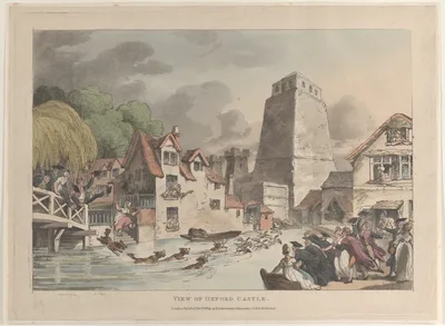 View of Oxford Castle — Rudolph Ackermann, London · Thomas Rowlandson