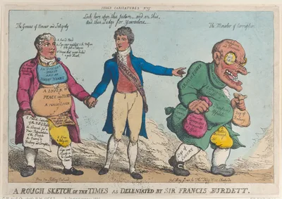 A Rough Sketch of the Times as Delineated by Sir Francis Burdett — Sir Francis Burdett, 5th Baronet · Thomas Tegg · Thomas Rowlandson