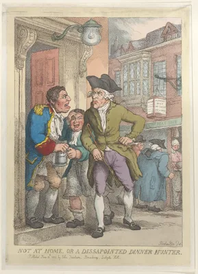 Not at Home, or a Disappointed Dinner Hunter — John Fairburn · Thomas Rowlandson