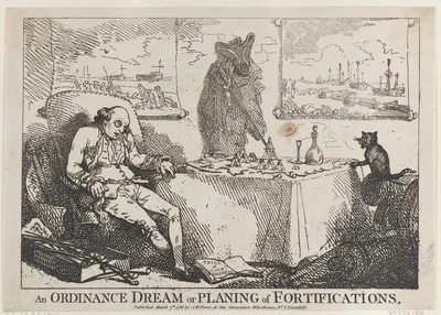 An Ordinance Dream or Planning of Fortifications — S. W. Fores · Charles Lennox, 3rd Duke of Richmond, 3rd Duke of Lennox, 3rd Duke of Aubigny · Thomas Rowlandson