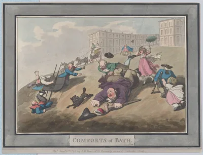 Comforts of Bath, Plate 12 — S. W. Fores · Thomas Rowlandson