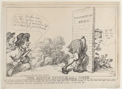 The Scotch Ostrich Seeking Cover — Henry Dundas, 1st Viscount Melville · Thomas Rowlandson