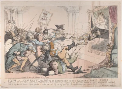 Scene in a New Pantomime to be Performed at the Theatre Royal Paris — Napoléon Bonaparte · Rudolph Ackermann, London · Thomas Rowlandson