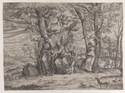 The rest on the flight into Egypt — Titian (Tiziano Vecellio) · Martino Rota