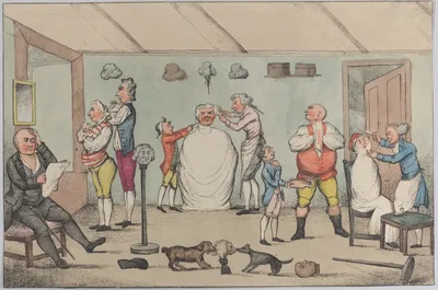 The Barber's Shop — Anonymous, British, 19th century · Henry William Bunbury