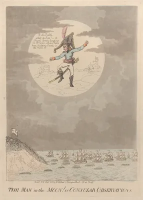 The Man in the Moon! of Cosular Observations — Isaac Cruikshank · William Holland · Napoléon Bonaparte