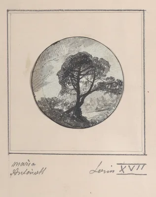 Landscape with hidden silhouettes of Marie Antoinette and the Dauphin — Marie Antoinette, Queen of France · Louis XVII · Anonymous