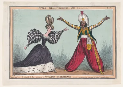 Opera Reminiscences, Plate 1st: Desdemona and Otello — William Heath ('Paul Pry') · Thomas McLean · William Shakespeare