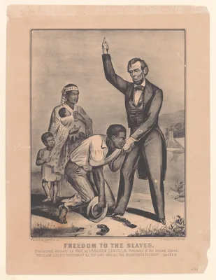 Freedom to the Slaves — Currier & Ives · Abraham Lincoln