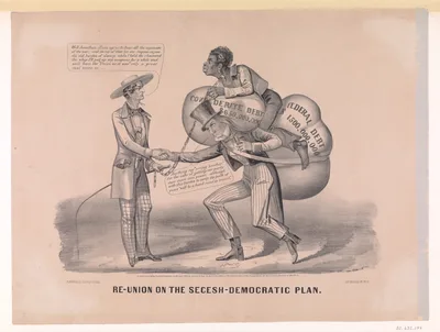 Re-union on the Secesh-Democratic Plan — Currier & Ives · Jefferson Davis